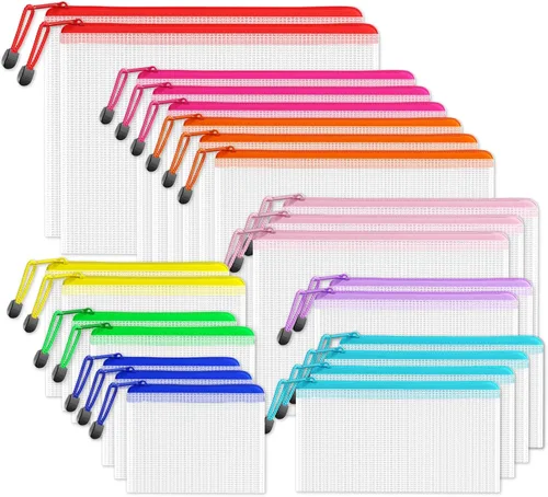 Vista 12 de SUNEE Bolsa de malla de plástico con cremallera de 4.6 x 9.2 pulgadas (negro, 24 paquetes), pequeña bolsa con cremallera resistente al agua