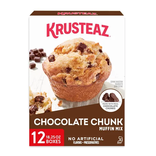 Vista 29 de Krusteaz Paquete variado de mezcla sin gluten: Muffin de arándanos, pastel de migas de canela, brownie de chocolate doble y mezcla de panqueques