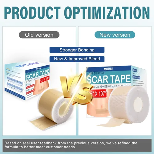 Vista 6 de Hojas de silicona para cicatrices (rollo de 1.6 x 197 pulgadas, 16.4 ft), cinta de silicona profesional para cicatrices, aptas para cicatrices