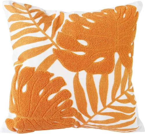 Vista 22 de Fundas de almohada con bordado de girasoles de 18 x 18 pulgadas, 4 fundas de cojín decorativas florales 100% algodón, decoración del hogar, flores
