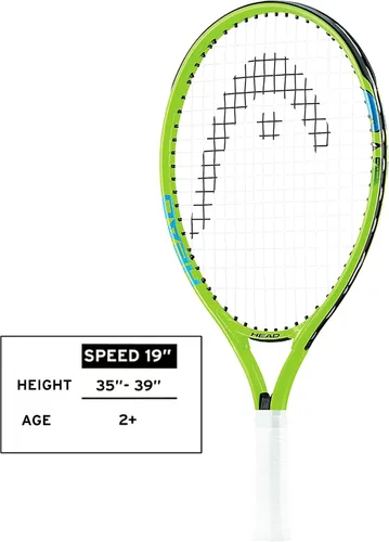 Vista 2 de HEAD Speed Kids - Raqueta de tenis para principiantes, cabeza preencordada, equilibrio de luz, 19 pulgadas, color verde