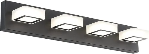 Vista 16 de Ralbay - Moderno accesorio de iluminación LED, para tocador de baño, con 4 luces, de acrílico, ideal para instalar sobre el espejo y en la pared