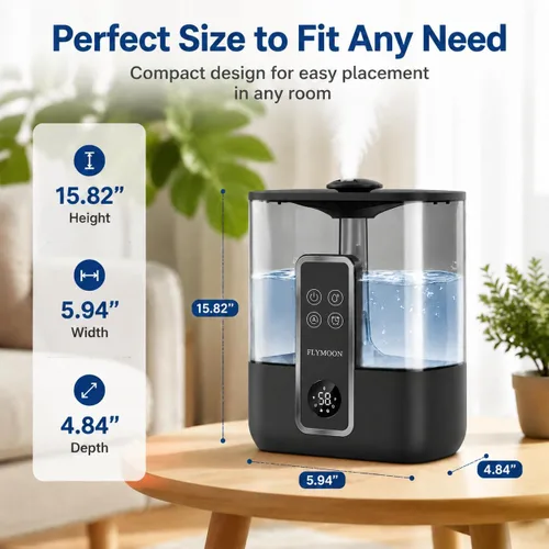 Vista 6 de FLYMOON Top Fill 5L Cool Mist Humidifiers with 28dB Black