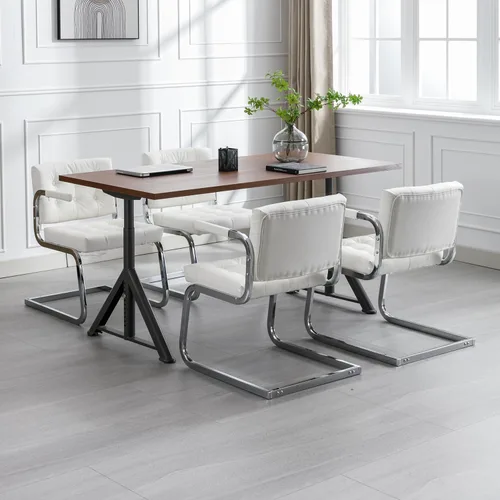 Vista 2 de Okeysen Juego de 2 sillas de sala de conferencias, 2 sillas de oficina para invitados y recepción, silla de sala de espera con base de trineo, silla