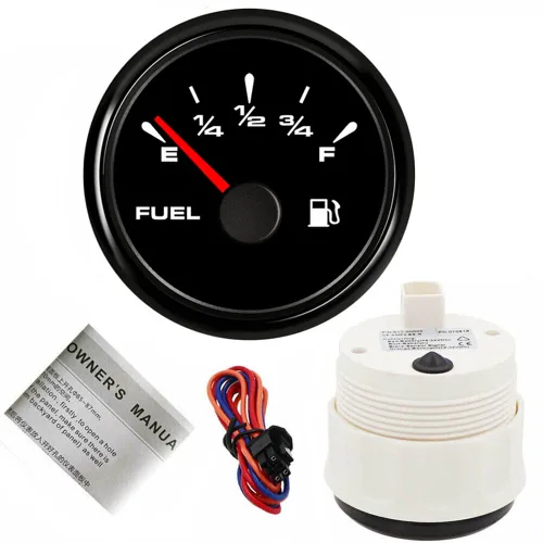Medidor de nivel de combustible de 2.047 in/2-1/16 pulgadas, 7 colores de retroiluminación, 0-90ohmios, 10-180ohmios, 73-10ohmios, 0-190ohmios,