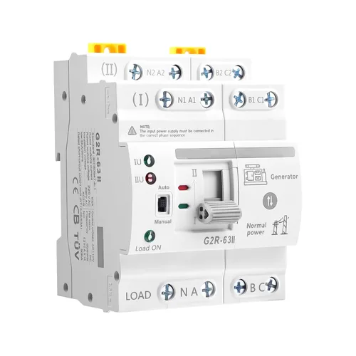 Vista 10 de Mini ATS AC Interruptor de transferencia automática/manual 2P 63A 110V, ATS de transferencia manual para fuente de alimentación ininterrumpida