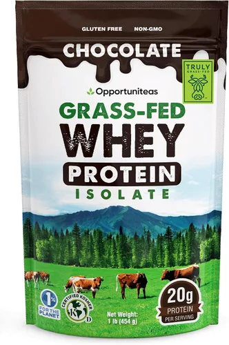 Proteína de suero de chocolate en polvo, aislado de suero alimentado con pasto + cacao orgánico + azúcar real + sal del Himalaya, delicioso sabor