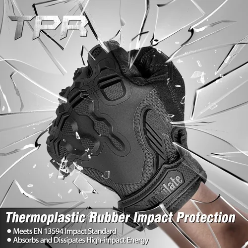 Vista 2 de ZUNE LOTOO Touchscreen Tactical Gloves Men with Kevlar-Lined & TPR Impact Protection for Motorcycle Paintball Airsoft Range Work(Black/Red/Green/Tan)