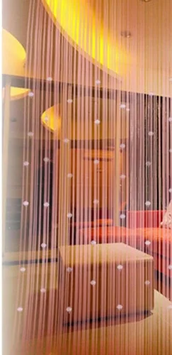 Vista 4 de FOCUSSEXY Cortina decorativa para puerta con cuentas para panel de pared, separador de ventana con flecos para bodas, cafeterías, restaurantes, Rosa