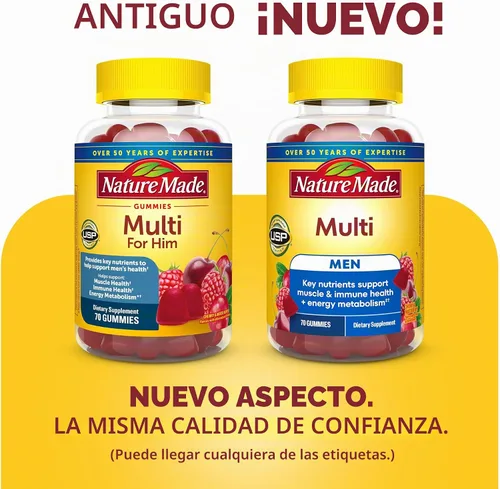 Vista 2 de Nature Made Multi for Men, Mens Multivitamins Gummies, 70 Count