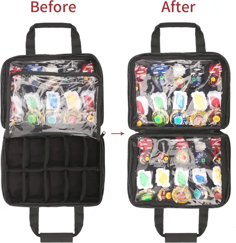 Vista 5 de KISLANE Estuche de transporte de 40 Battle Spinners, 20 ranuras para Battle Spinners, accesorios de almacenamiento para lanzadores, solo bolsa