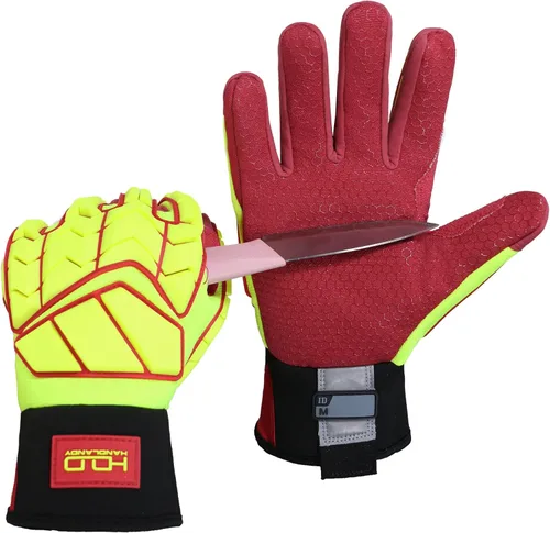 Vista 14 de HANDLANDY Guantes antivibración, acolchado SBR, protector TPR, guantes de trabajo mecánico (L, negro)
