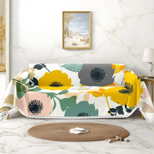 Funda de sofá con estampado floral, fundas de sofá para sillón, funda resistente a las manchas, protector universal de muebles