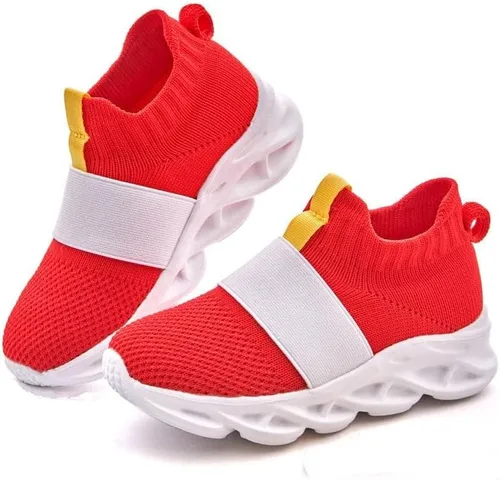 Vista 3 de Zapatos deportivos para niños y niñas, zapatos rojos para caminar de moda de cumpleaños