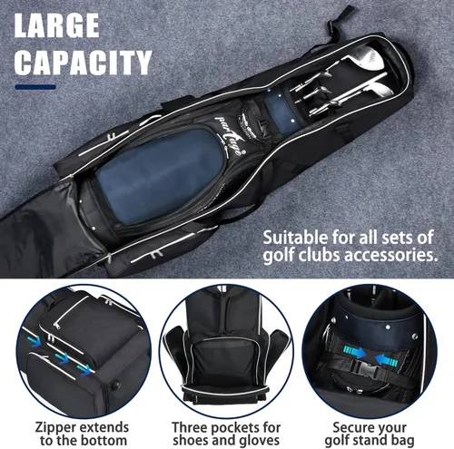 Vista 4 de Partage Golf Travel Bag with Wheels,Golf Travel Case for Airlines, 600D Heavy Duty Oxford