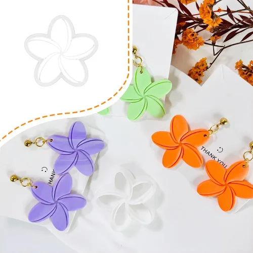 Vista 23 de 2 cortadores de arcilla polimérica de flores, cortadores de aretes de arcilla floral para joyas de primavera, lindas herramientas de arcilla