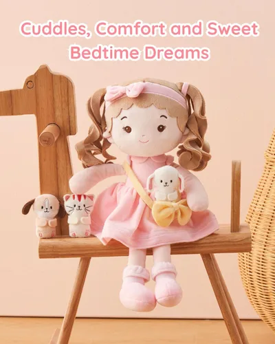 Vista 3 de LeyaDoll - Muñeca de bebé suave de 16 pulgadas, mi primera muñeca de trapo para niñas de 1 año, regalo de cumpleaños, regalo de Navidad de peluche