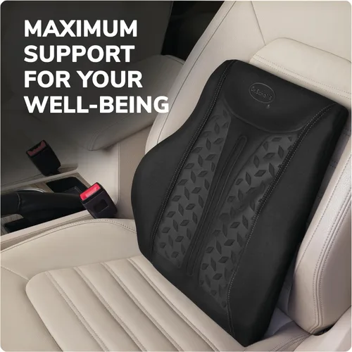 Vista 7 de Dr. Scholl's Max Support Cojín lumbar con infusión de carbón para automóvil, camión, SUV, color negro