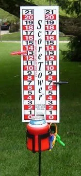 ScoreTower - Marcador de puntaje y soporte para bebidas para torneos de bochas