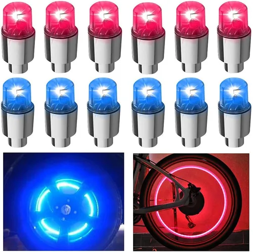 Vista 8 de 12 luces LED parpadeantes para rueda, luces para válvula de llanta de automóvil, camión, moto y bicicleta (multicolor)