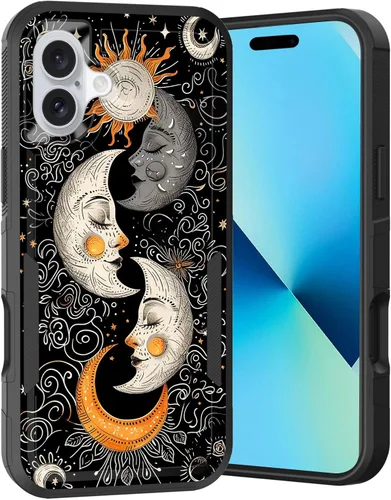 Vista 142 de Funda para iPhone Air, doble capa híbrida resistente resistente a prueba de golpes de policarbonato duro + funda protectora de silicona suave