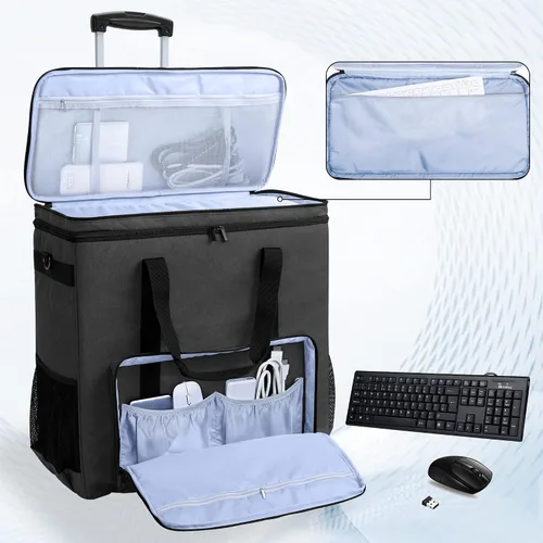 Vista 2 de CURMIO Estuche de transporte para PC, bolsa de torre de escritorio de doble Negro
