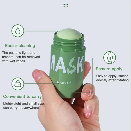 Vista 5 de Máscara de limpieza profunda de té verde para cara, removedor de puntos negros con extracto de té verde, máscara de limpieza profunda sin poros