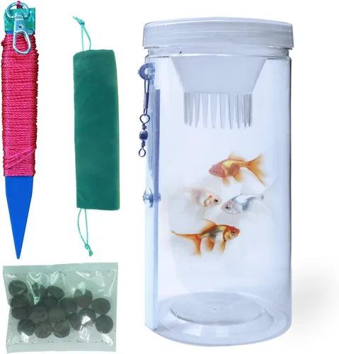 Portable and Plastic Aquarium Minnow&Small Fish Trap for Aquarium Children Fishing Outdoors,Durable Container Bait Trap Suitable for