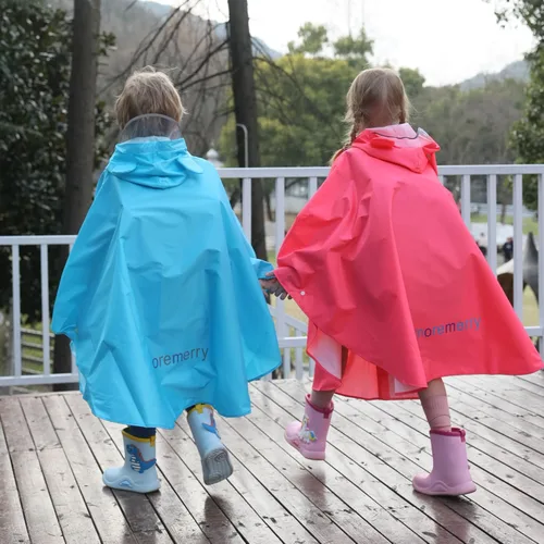 Vista 7 de Poncho de lluvia para niños, chaqueta impermeable ligera con capucha y capucha para niños pequeños y niñas, capa de lluvia