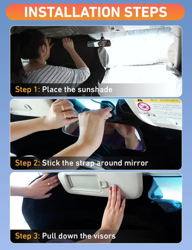 Vista 5 de Parasol para parabrisas para Rivian R1S 2022-2024 2025 compatible con EcoNour material de poliéster 240T, visera solar para coches, reflector que