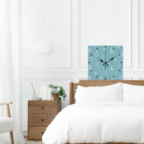 Vista 5 de White Xmas Tree Analog Clock Wall Clocks Decorative Battery Wall Clock Non Ticking Silent Clocks Garage Reloj De Pared para Sala for Kitchen