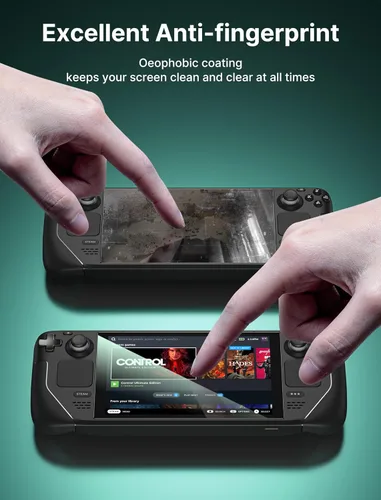 Vista 6 de JSAUX Paquete de 2 protectores de pantalla de cubierta de vapor protector de vidrio anti luz azul fácil de instalar con marco de guía vidrio