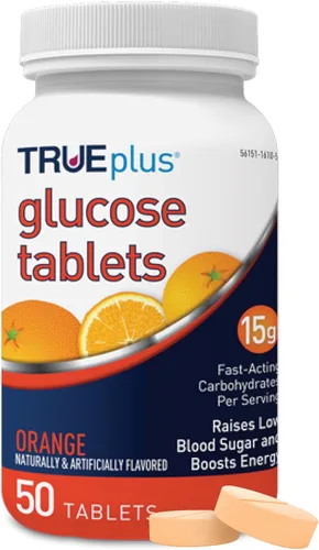 Vista 29 de TRUEplus Tabletas de Glucosa, Sabor Variado (Uva, Frambuesa, Naranja) - Caja de 50 unidades con 12 Botellas