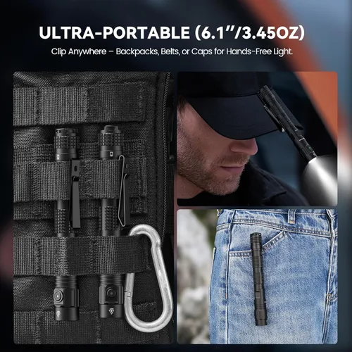 Vista 6 de Guardtier ML70 - Linterna recargable para trabajo al aire libre, campamento, emergencias, actividades al aire libre, linterna táctica LED