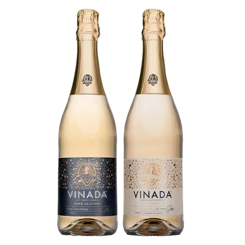 Vista 12 de VINADA - Chardonnay crujiente - Vino Cero Alcohol - 25.4 fl oz (2 Botellas de Vidrio)