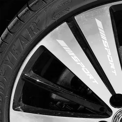 Vista 5 de AICEL Calcomanías reflectantes deportivas para llantas de ruedas, 12 calcomanías deportivas con emblema de carreras para automóvil, parachoques