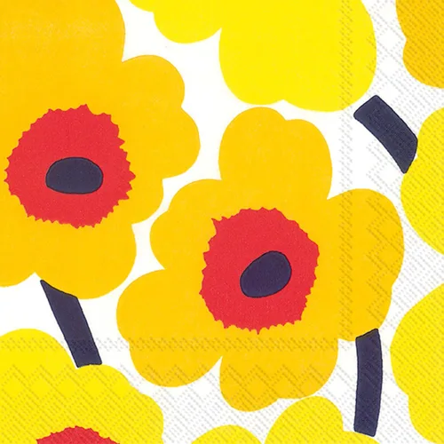 Vista 10 de IHR Ideal Home Range Servilletas de cena Marimekko desechables de 3 capas de papel, 8.5 x 4.5 pulgadas, Juhannustaika, 16