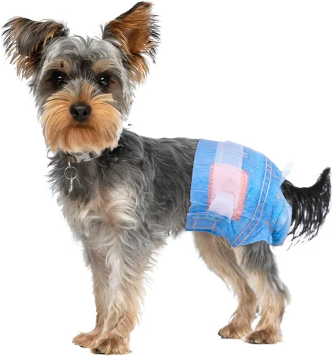 Vista 8 de Pet Soft Pañales desechables para perros hembras, pañales desechables para gatos, pañales para cachorros, 8 unidades, XS