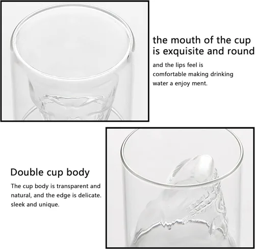 Vista 5 de Copa de calavera, vaso de chupito de calavera, fiesta de whisky de brandy decoración de licor de 2.5 fl oz2.64 oz Set de 4