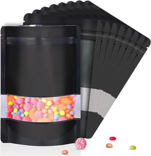 Vista 8 de Bolsas de Mylar de 7.1"x10.2" de 1 cuarto de galón, 120 piezas para almacenamiento de alimentos, bolsa a prueba de olores con ventana mate, bolsas