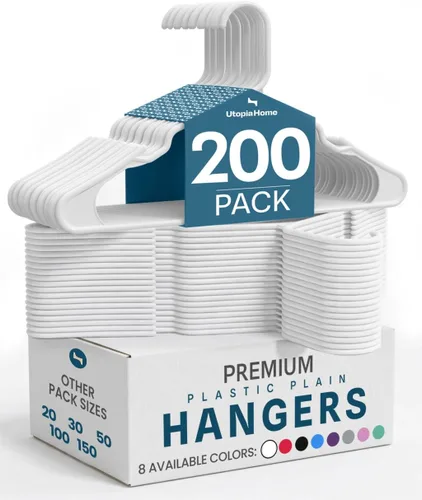 Vista 41 de Utopia Home Perchas de Plástico Paquete de 50 – Percha Perfecta para Ahorrar Espacio para Ropa – Duraderas y Fuertes – Organizadores de Armario Aqua