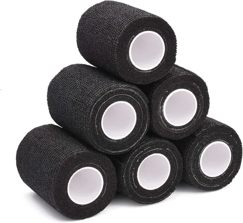 Vista 8 de TOBWOLF 12 vendajes autoadhesivos, 4 pulgadas x 5 yardas, vendaje elástico cohesivo y cohesivo rollo de gasa atlética, cinta de vendaje no tejida