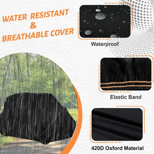 Vista 5 de Funda UTV de 4 plazas resistente con cremallera 420D impermeable para Kawasaki Teryx 4 Krx 4 Mule, Polaris Ranger Crew 570 1000 RZR General 4
