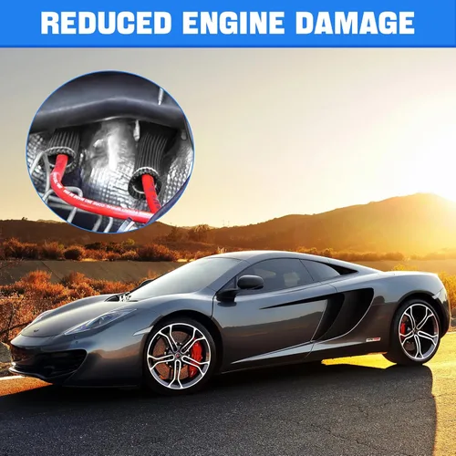 Vista 8 de Cable de bujía de protección contra el calor de la manga de 2500 de la bujía protector de arranque Botas Wrap para SBC BBC 350 454 8 piezas tapas