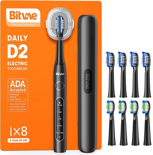 Vista 9 de Bitvae Cepillo de dientes eléctrico ultrasónico - Cepillo de dientes eléctrico sónico recargable