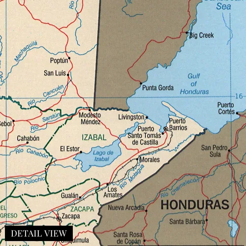 Vista 2 de HISTORIX Póster de mapa de Guatemala - Mapa de Guatemala - Tamaño: 18 x 24 pulgadas - Póster de Guatemala - Decoración de pared de Guatemala - Arte