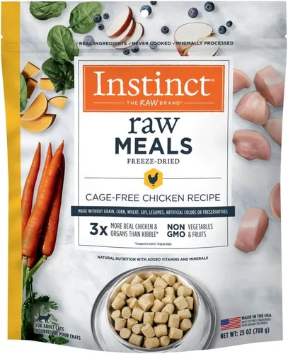 Vista 13 de Comida para gatos liofilizada cruda Instinct: comidas de pollo, bolsa de 9.5 oz