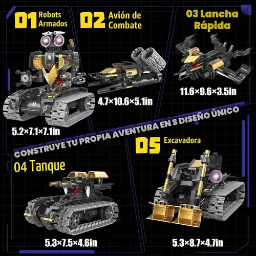 Vista 6 de Kit de construcción de robot con aplicación/control remoto, regalos STEM para niños de 6 a 16 años, juguetes robóticos de codificación técnica