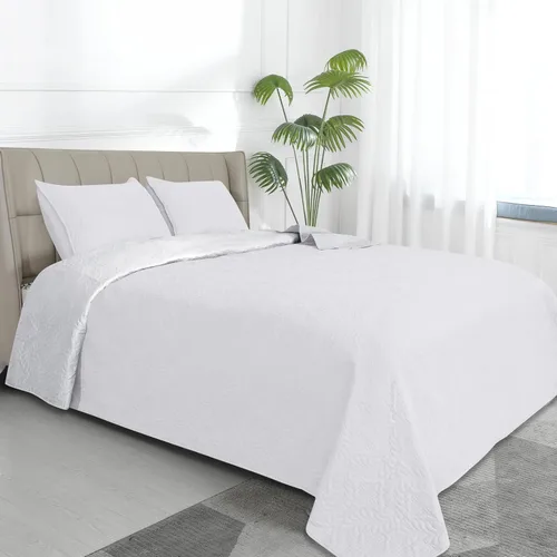 Vista 26 de Easy-Going - Juego de colcha reversible con 1 funda de almohada, tamaño individual, colcha suave, resistente al agua y a las manchas, de microfibra