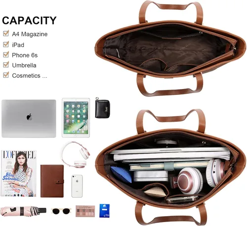 Vista 3 de LOVEVOOK Monederos y bolsos de mano para mujer bolsos de mano de moda bolso de hombro con asa superior juego de 3 piezas